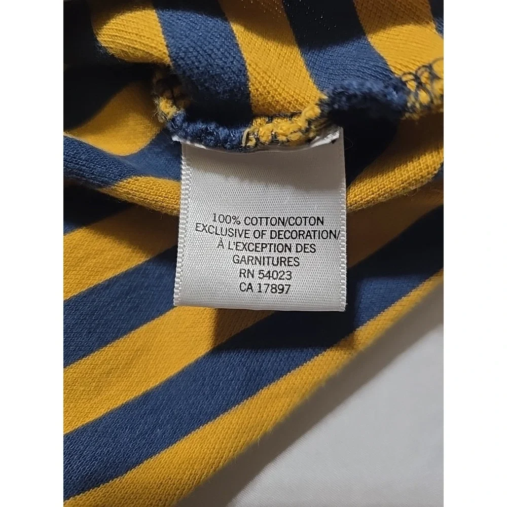 Banana Republic Men Large‎ Yellow Stripe Polo Short Sleeve Shirt